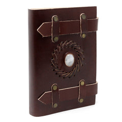 Leather Moonstone with Belts Notebook (6x4") product image