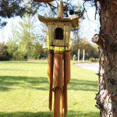 Square Seagrass Bird Box with Chimes 49x15cm product image