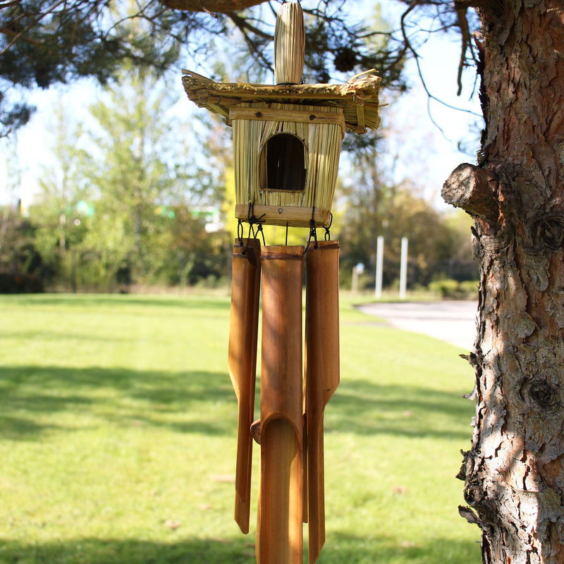 Square Seagrass Bird Box with Chimes 49x15cm product image