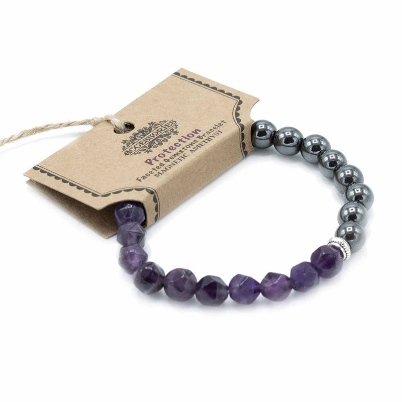 Faceted Gemstone Bracelet - Magnetic Amethyst product image