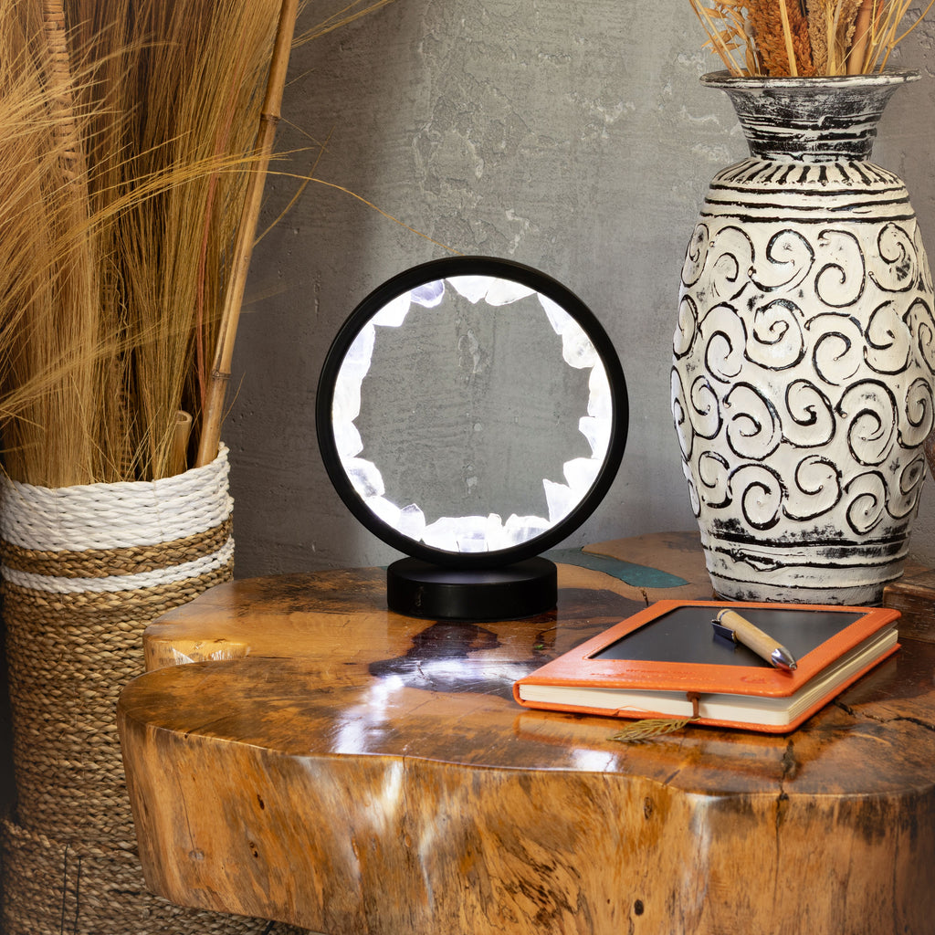 Gemstone Halo Lamp - Zen Mind - Clear Quartz – product view 4