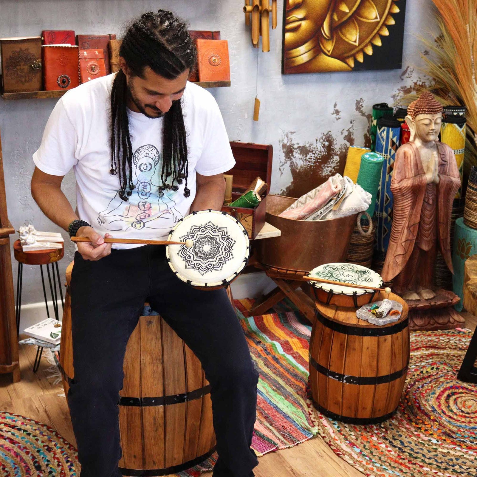 Mandala Shamanic Drum - 20cm product image