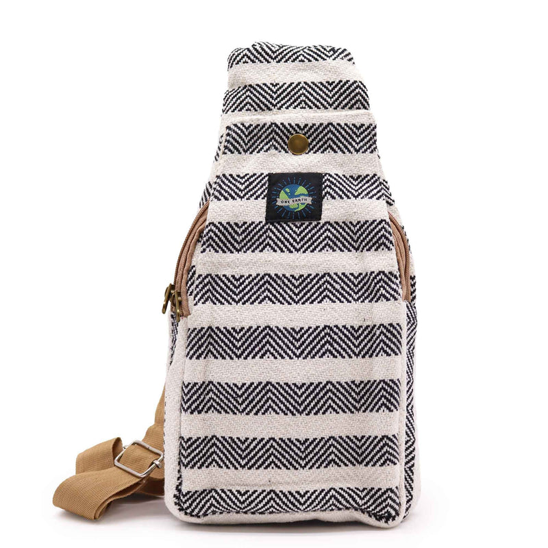 Body Cross Bag Natural Cotton - Black & White product image