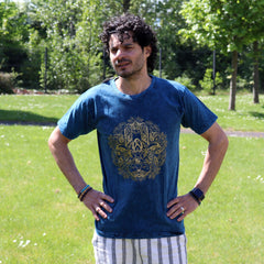 Nomad Sari Stonewashed Cotton T-Shirt – Hamsa – Blue – Medium product image 6