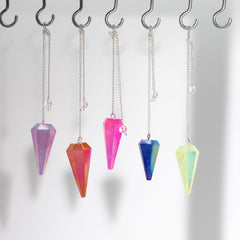Six Sided Pendulum - Aurora Crysta Angel White - 4cm product image 2