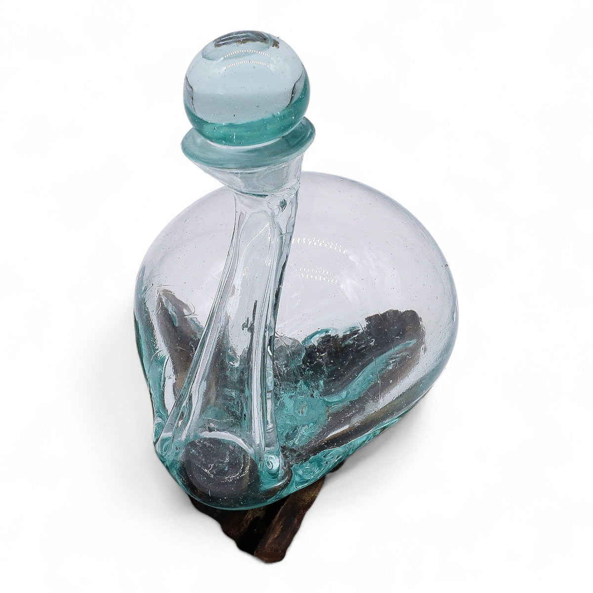 Molten Glass Duck Decanter on Wood with Stopper 19cm product image 3