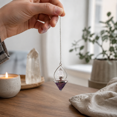 Gemstone Lantern of Life Pendulum - Amethyst & Rock Quartz product image 3