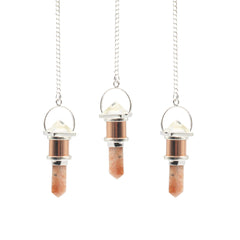The Moon Chamber- Combo Piece Copper Pendulum - Clear Quartz & Sunstone product image