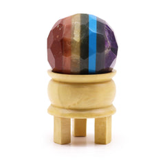 Gemstone Faceted Healing Ball & Stand - Seven Chakra product image