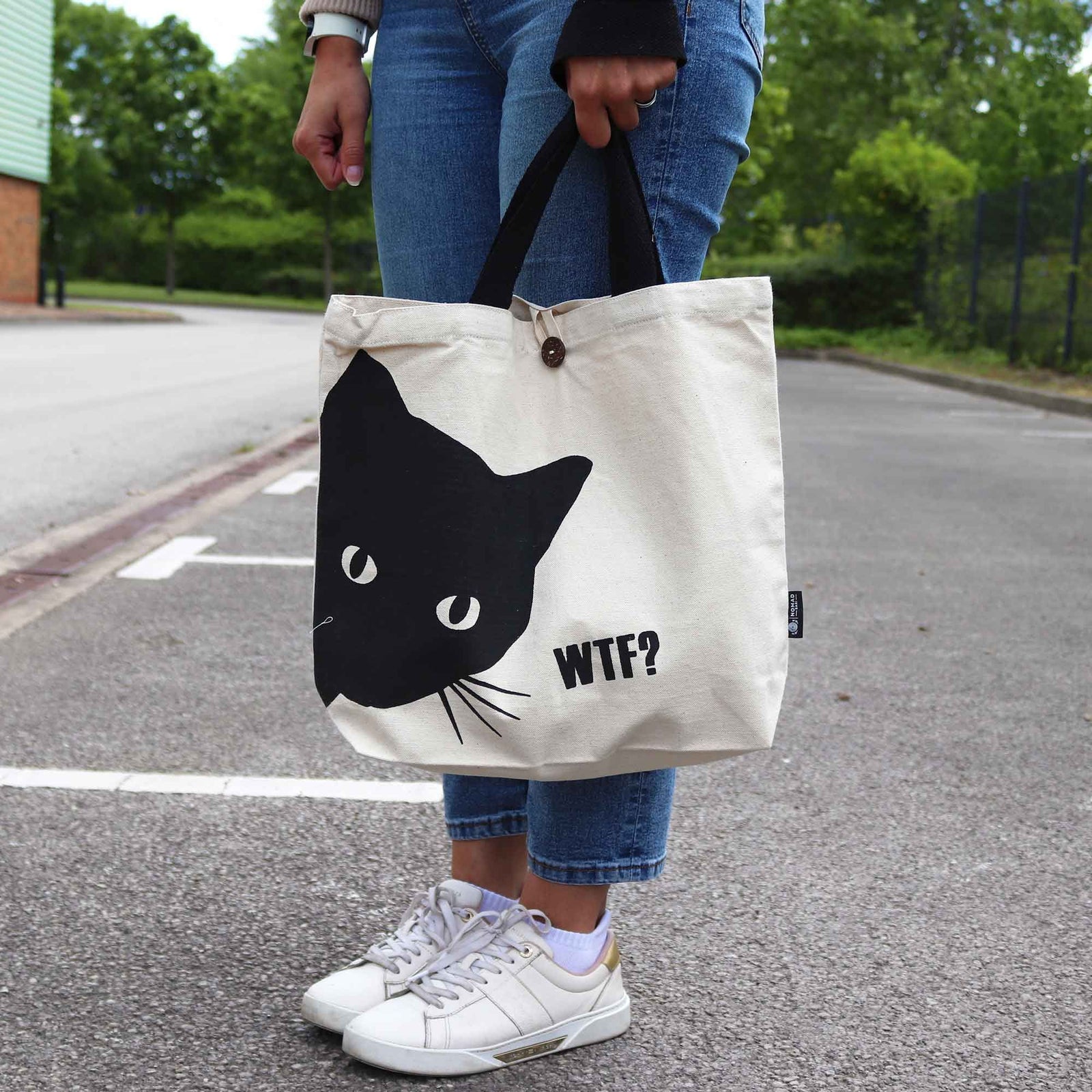 Iconic Classic Tote Bag - Black Cat - Natural 10oz product image