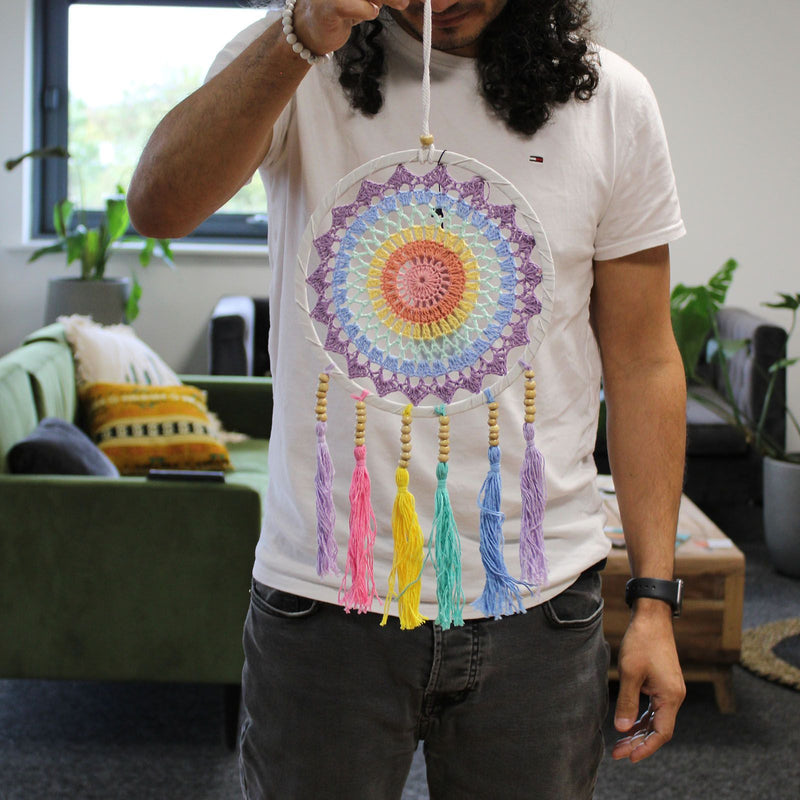 Small Dreamcatcher (22x56cm) - Pastel Rainbow product image