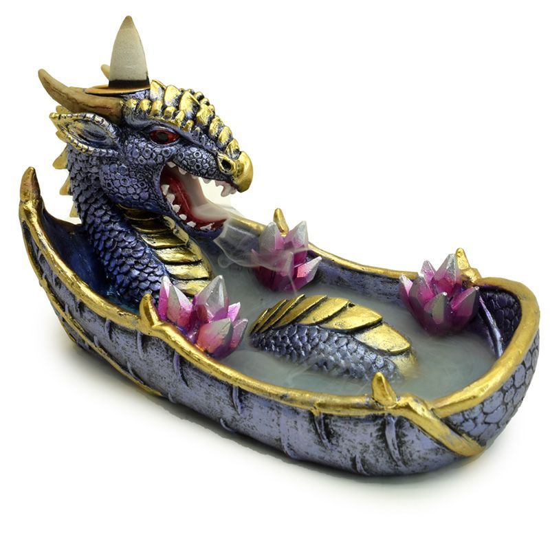Elements Amethyst Crystal Dragon Backflow Incense Burner product image