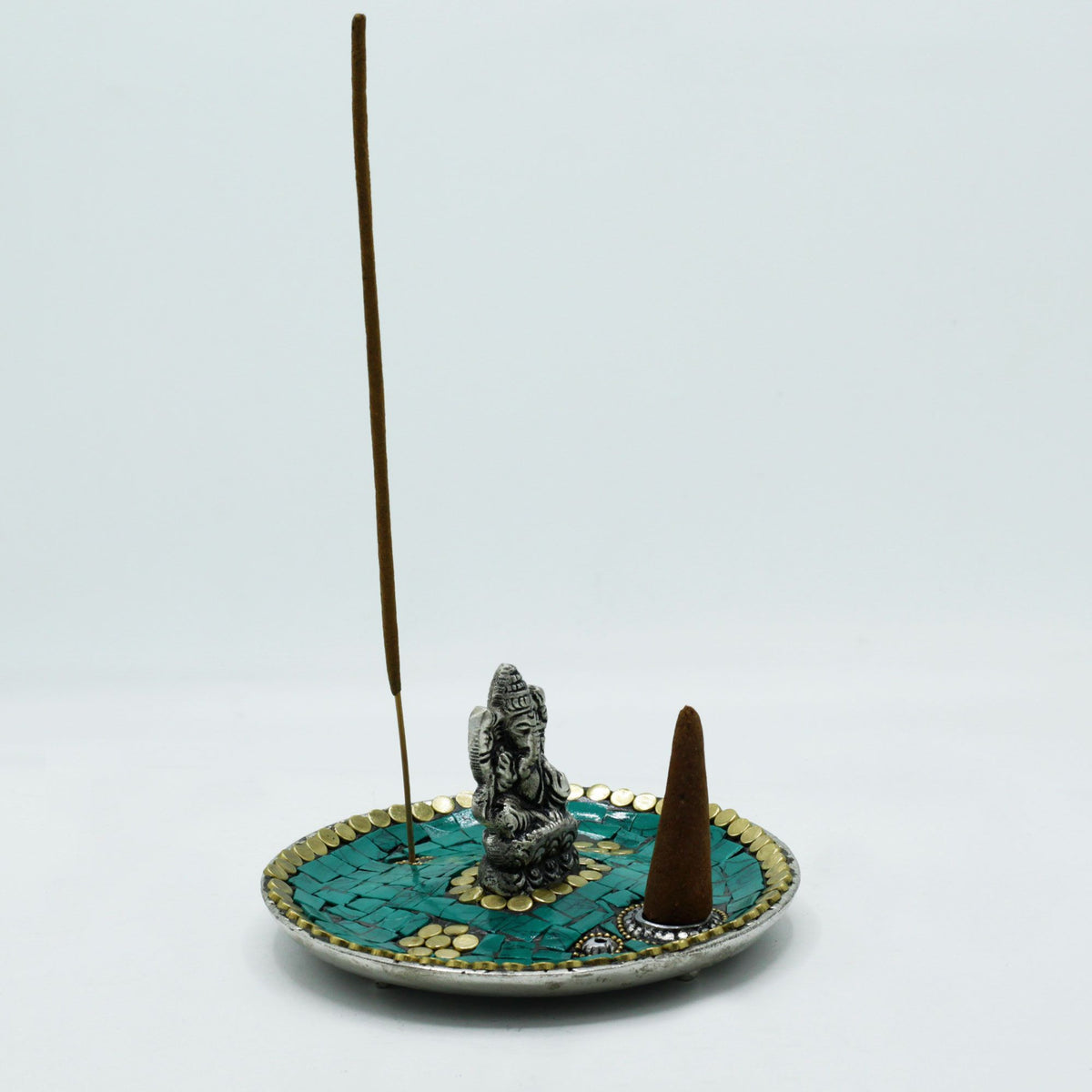 Ganesh Plate Tibetan Decor Cone & Stick Holder product image 3