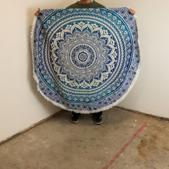 Small Mandala Roundie Cotton Art (130cm) - Classic Blue product image 2