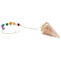 Orgonite Power Chakra Pendulum - Rose Quartz product image
