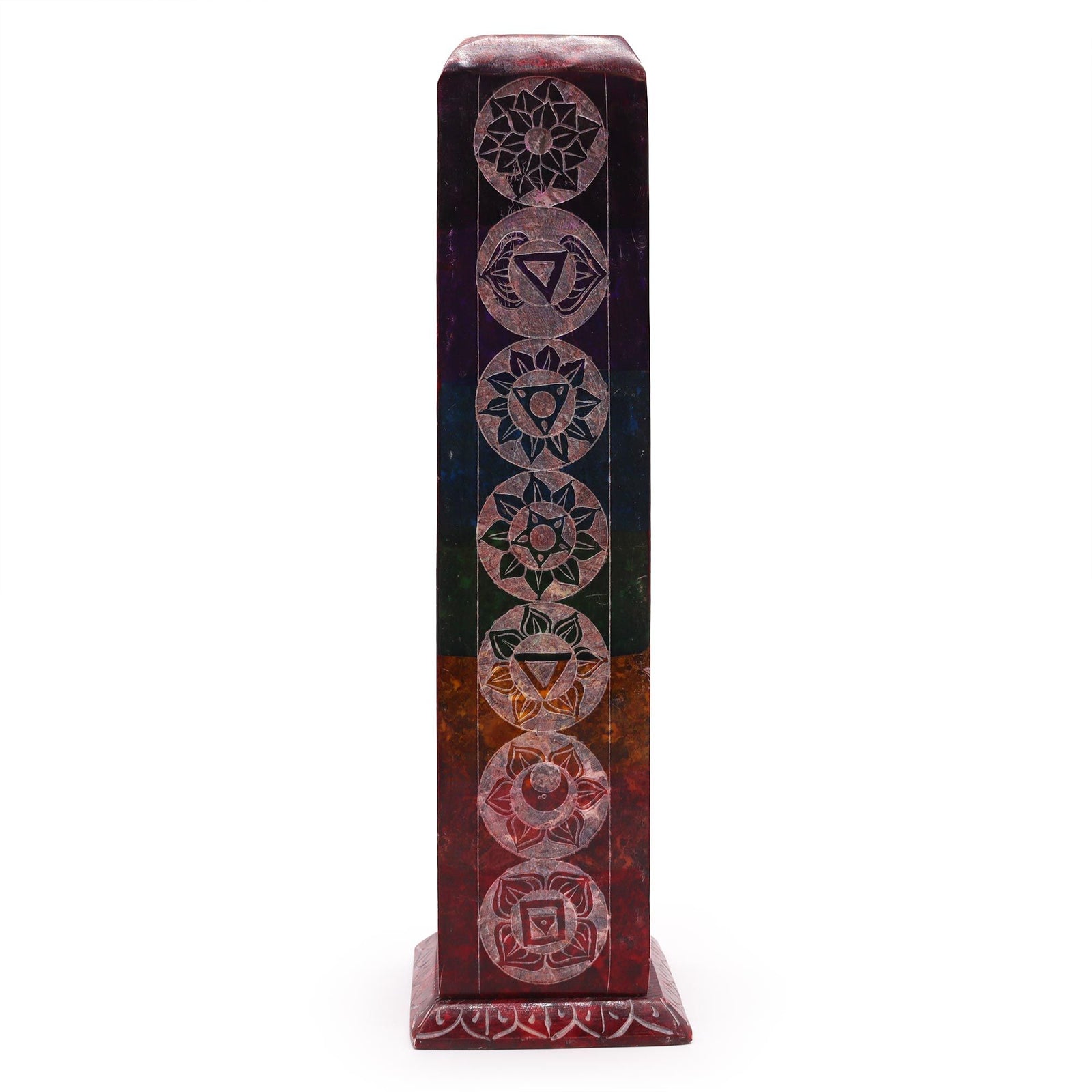 Soapstone Square Tower Incense Holder - 7 Charkras product image