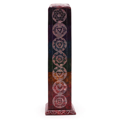 Soapstone Square Tower Incense Holder - 7 Charkras product image
