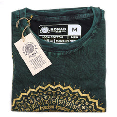 Nomad Sari Stonewashed Cotton T-Shirt - Mandala - Green - Medium product image 3