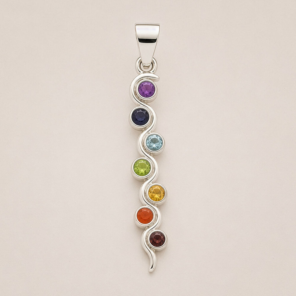 Indian Devotional Pendant - Silver Plated (45cm Cord)- Snake Chakra product image 3