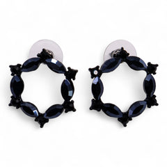 Jet Black - Vintage Glass - Loop - Earrings product image 2