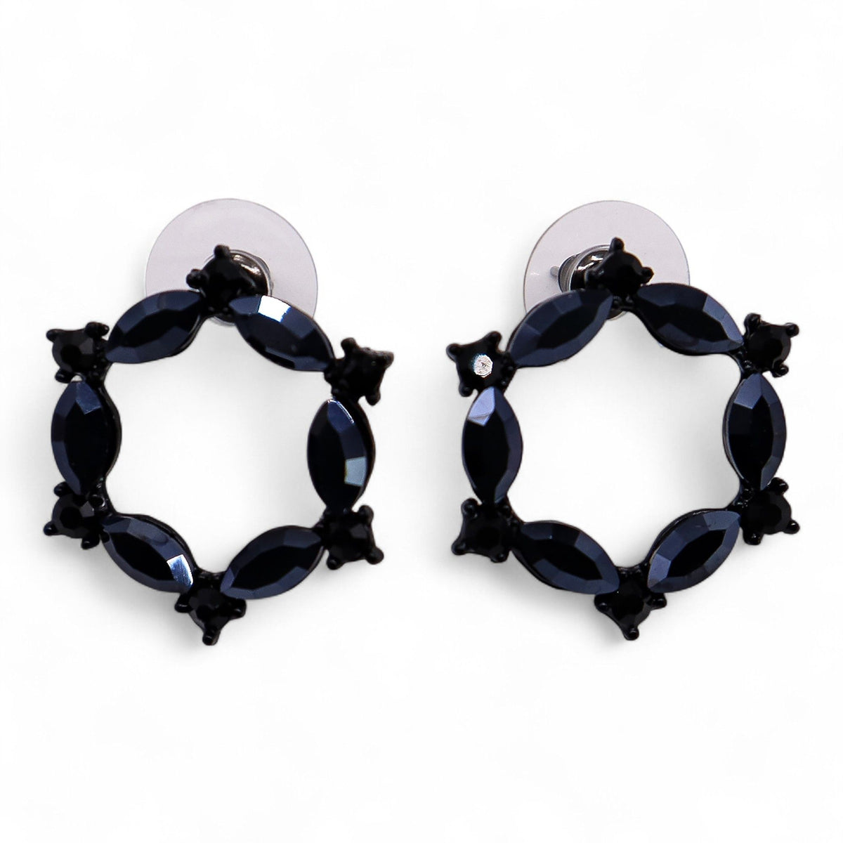 Jet Black - Vintage Glass - Loop - Earrings product image 2