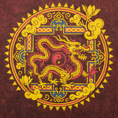 Nomad Sari Stonewashed Cotton T-Shirt - Dragon Mandala - Maroon - Medium product image 2