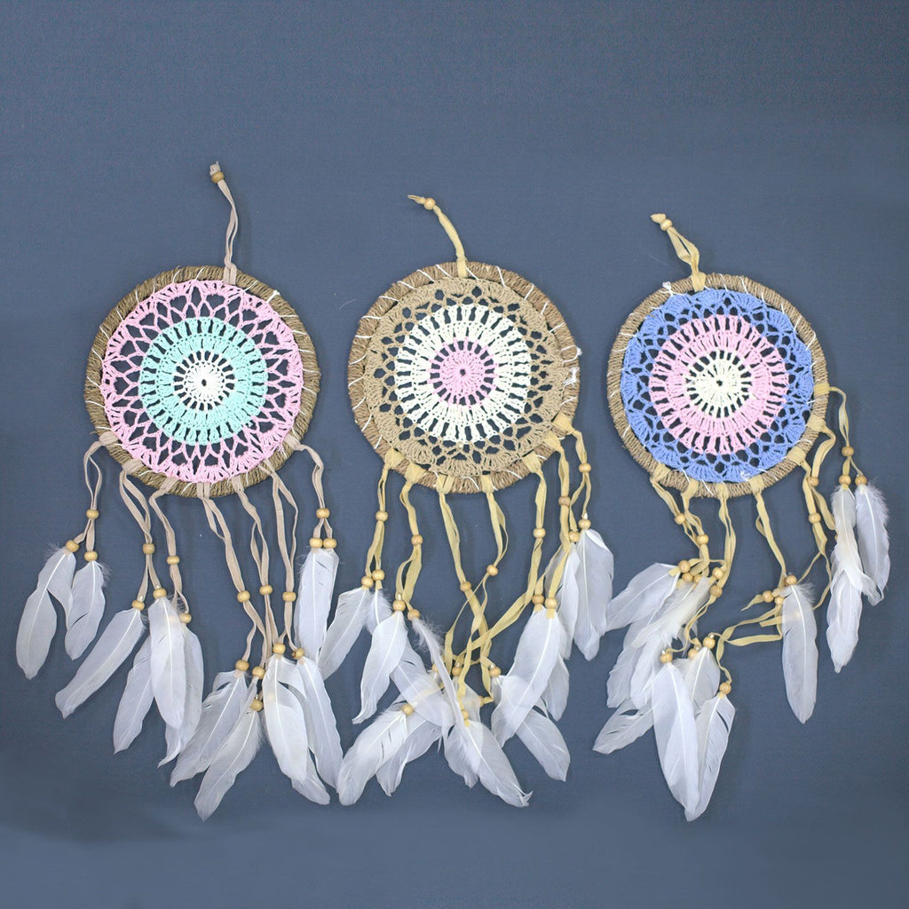 Pastel Pink Macramé Dream Catcher 16cm (asst colours) product image 3
