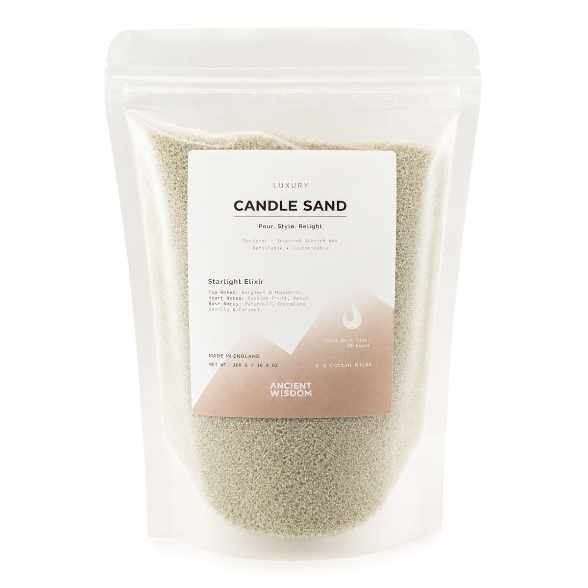 Fragranced Candle Sand - White - Starlight Elixir - 300g - product image 3