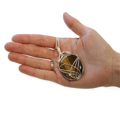 Swirl Wrapped Gemstone Necklace - Tiger Eye product image