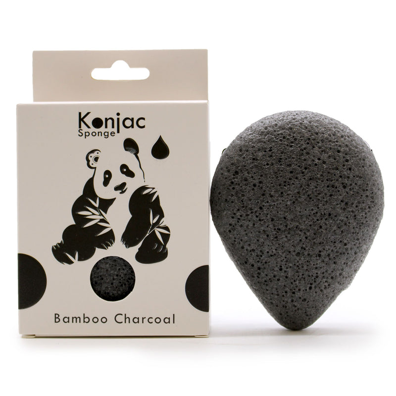 Teardrop Konjac Sponge - Bamboo Charcoal - Anti-bacterial product image