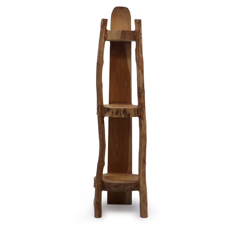 Natural Teak Corner Unit 3 Shelves - 90cm high product image
