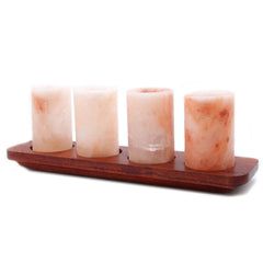 Set of 4 Himalayan Salt Shot Glasses & Wood Serving Stand product image 7