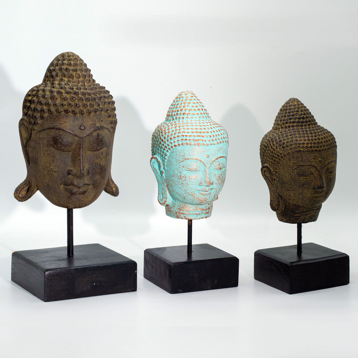 Stillness Buddha Head on Stand - Green Copper product image 5
