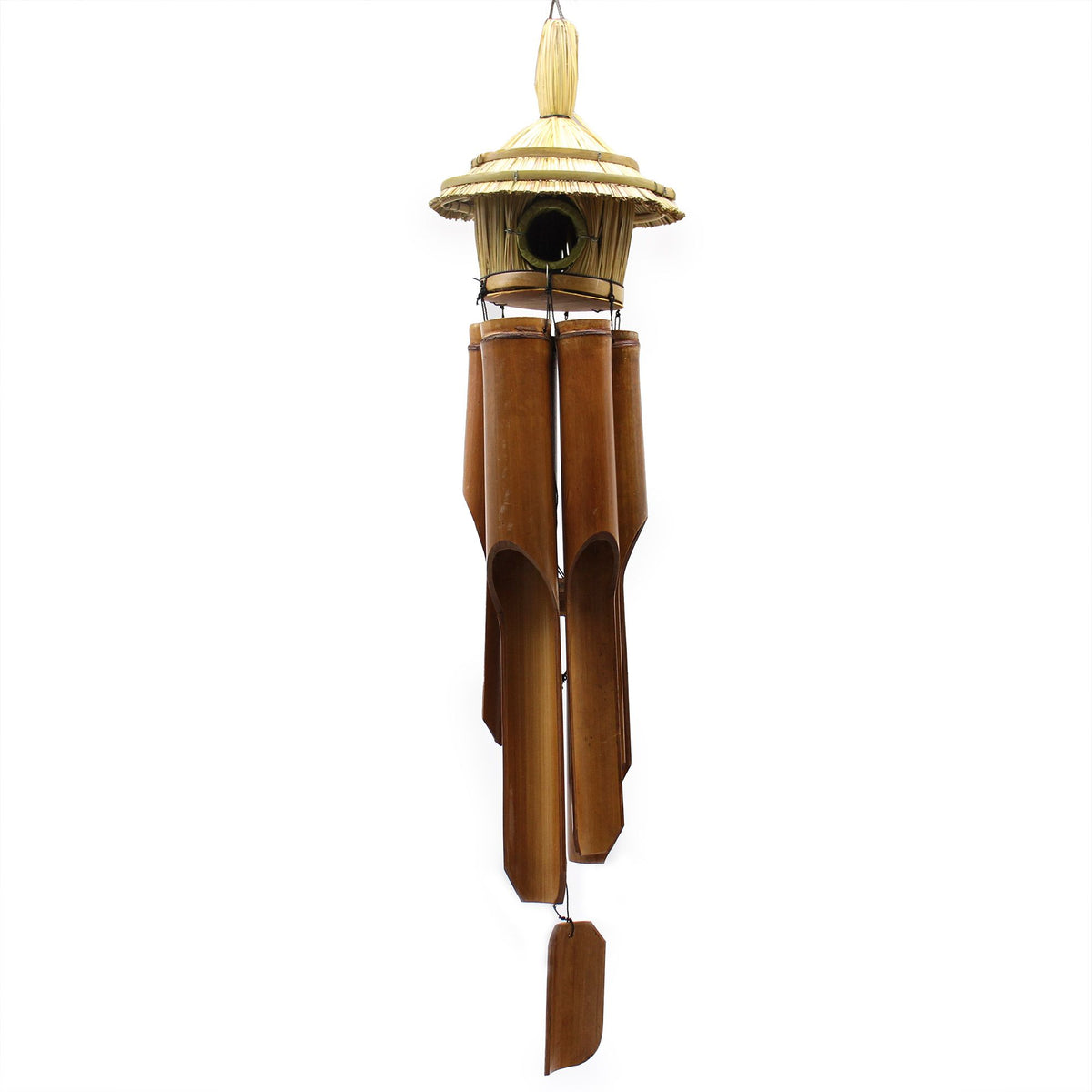 Lrg Round Seagrass Bird Box with Chimes 56x20cm product image 5
