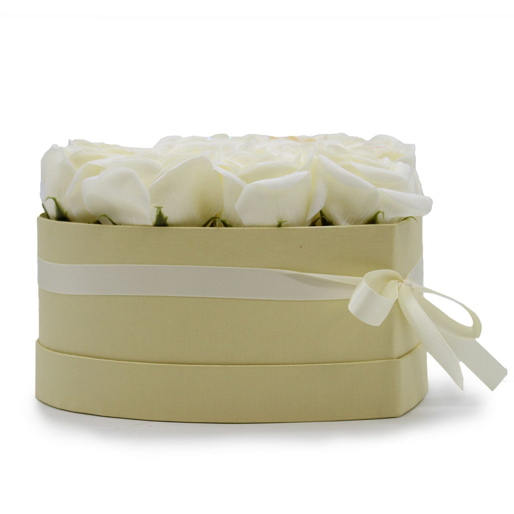 Soap Flower Gift Bouquet - 13 Cream Roses - Heart product image 6