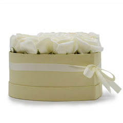 Soap Flower Gift Bouquet - 13 Cream Roses - Heart product image 6