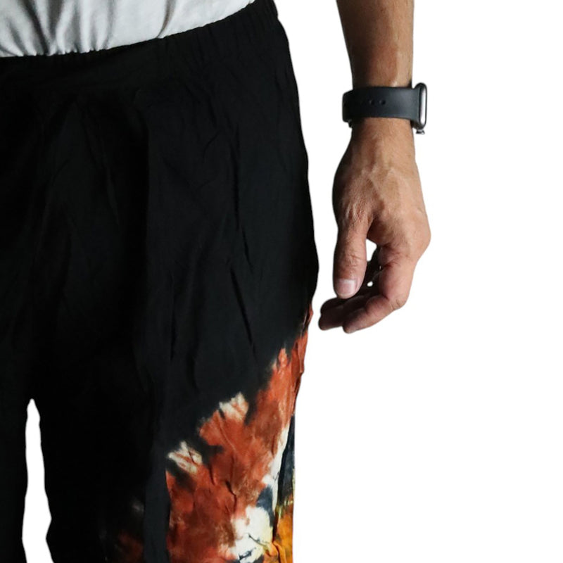 Japanese Style Lounge Pants - Black Chocolate & Orange - L product image