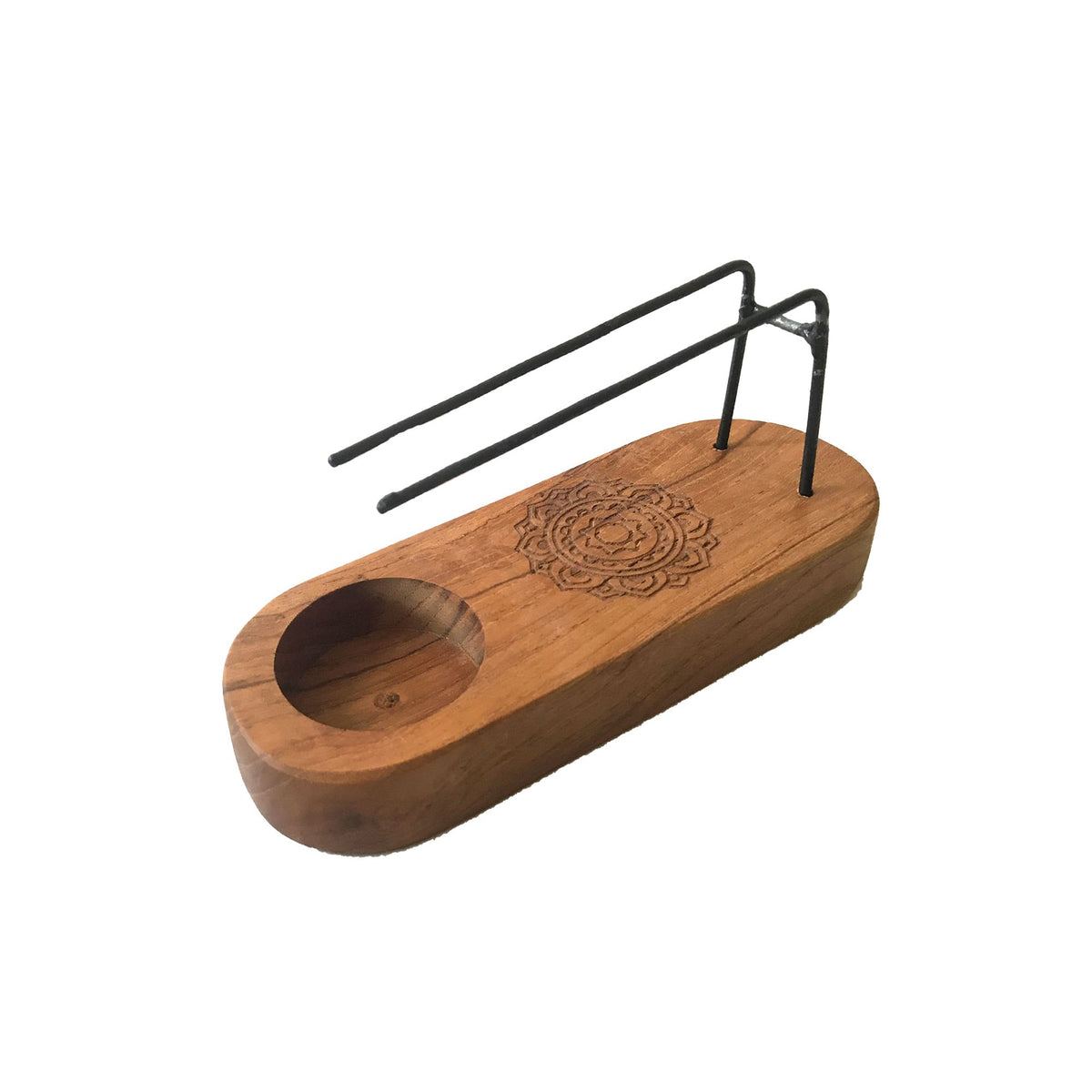 Small Palo Santo Heater - Teak Wood - Mandala Design product image