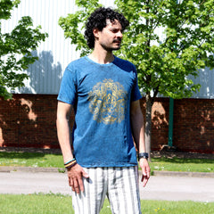 Nomad Sari Stonewashed Cotton T-Shirt – Hamsa – Blue – Medium product image 5