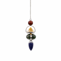 Four Elements Gemstone Pendulum - Red Jasper, Yellow Adventurine, Moss Agate, Sodalite & Moonstone product image 2