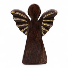 Medium Mango Wood Angel - Gold Decor product image 6