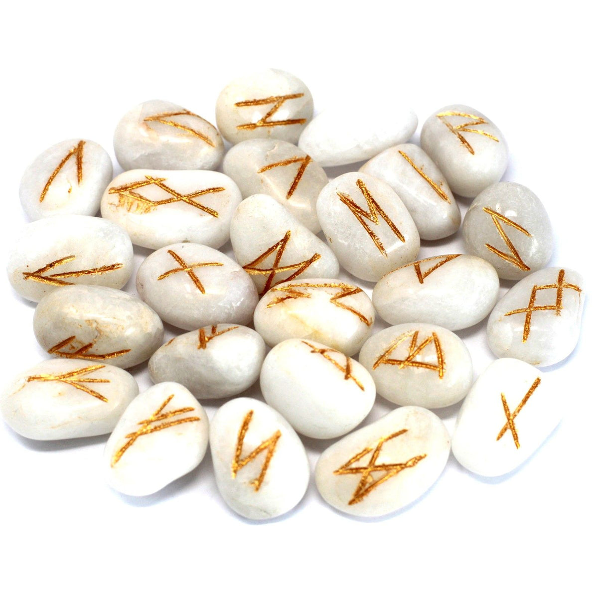 Runes Stone Set in Pouch - White Agate product image 2