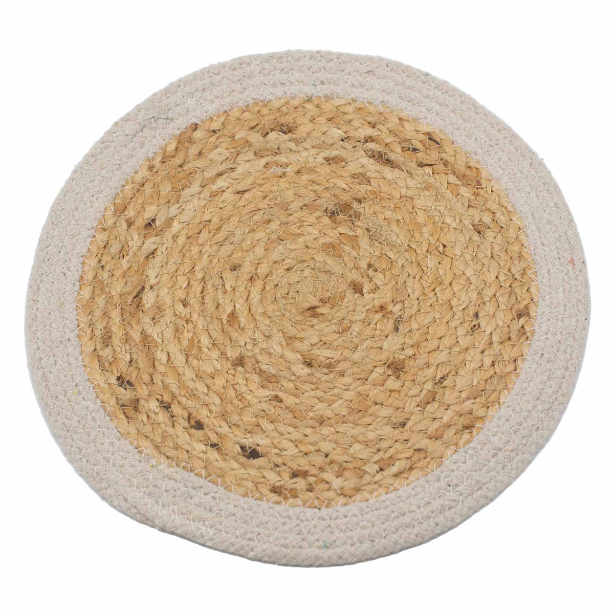 Natural Place Mat - Jute & Cotton 30cm - Ivory Border product image 2