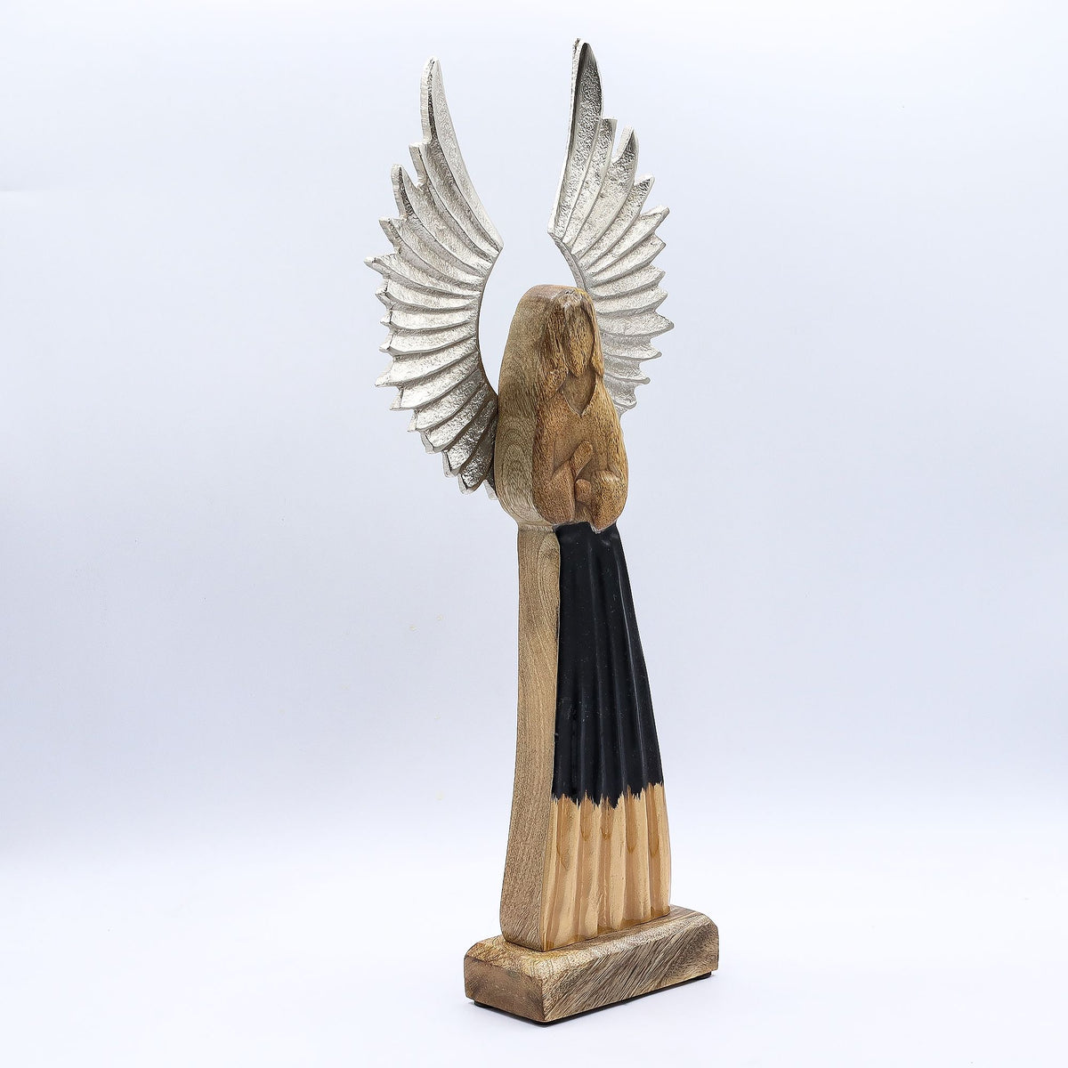 Large Mango Wood Gardian Angel Metal Wings & Enamel Detail product image 2