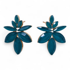 Teal Green - Vintage Glass - Flowers - Earrings product image 5