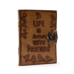 Leather Journel - Plain Paper - Life is Better with Friends product image 2