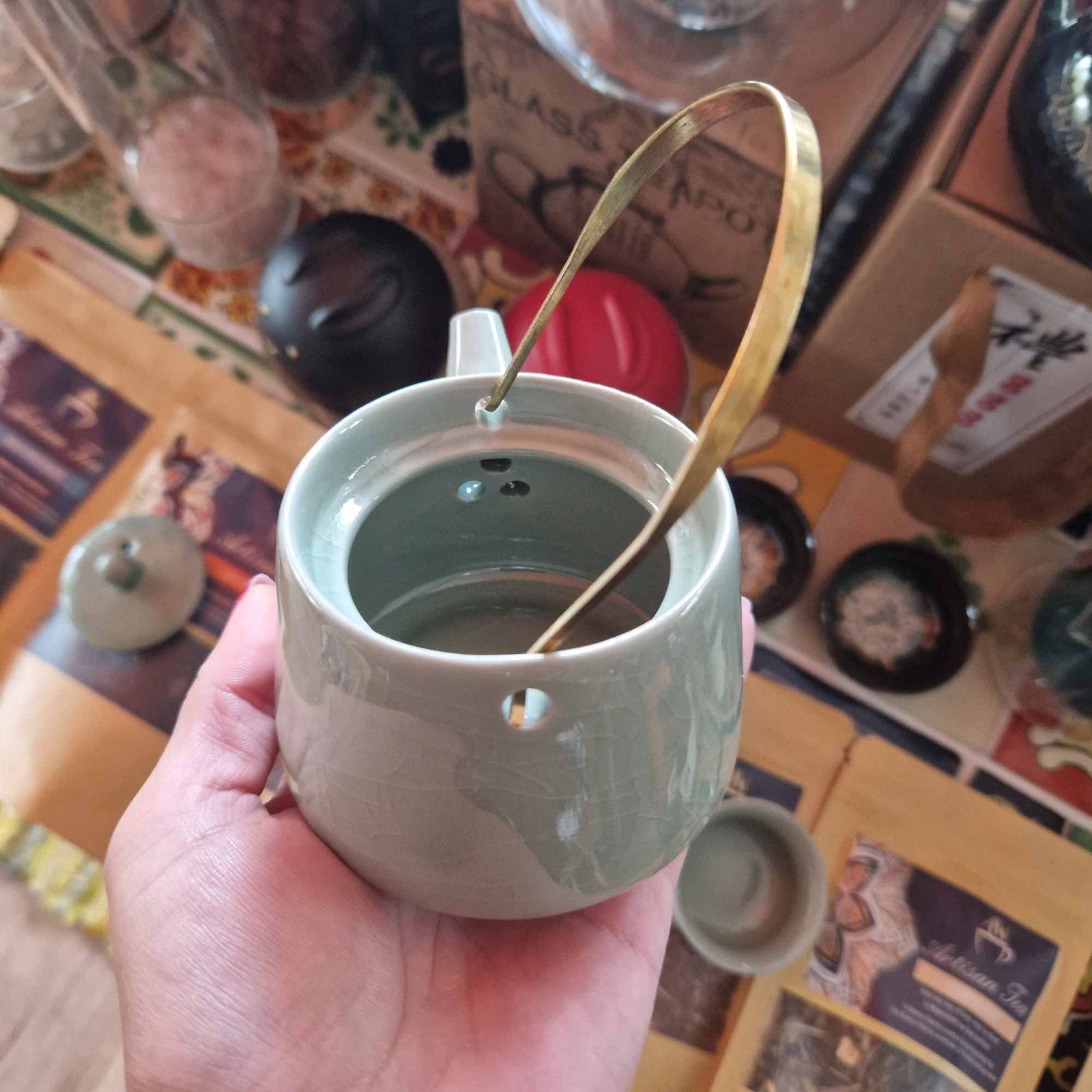 Herbal Jade Teapot Set - Pot & Two Cups product image