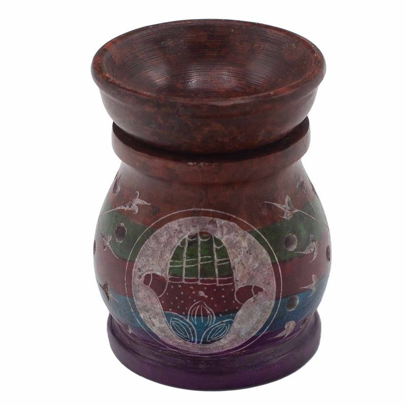 Soapstone Oil Burner 10cm - Hamsa - Five Colours product image