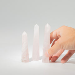 Gemstone Six Face Obelisk Point approx 11cm - Rose Quartz product image 7