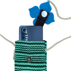 Phone Holder Bag Stripes Green - flower decor product image 3